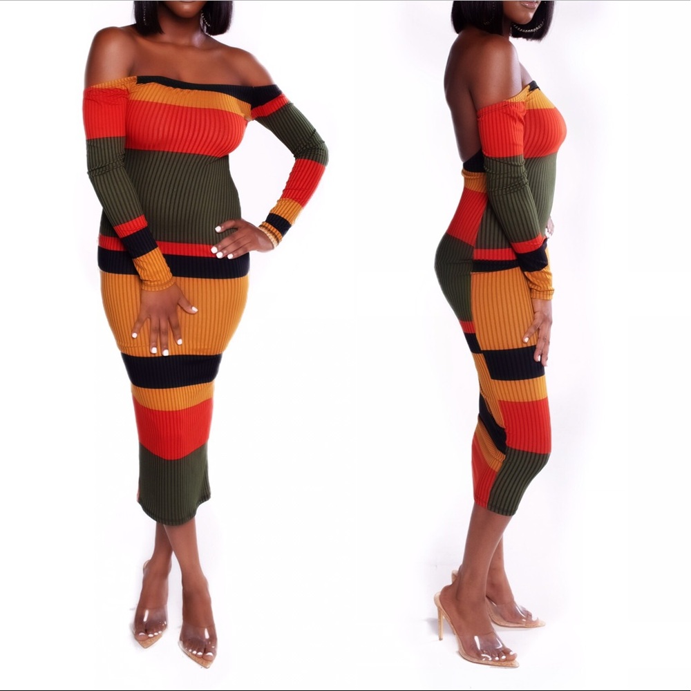 Color block stripe dress